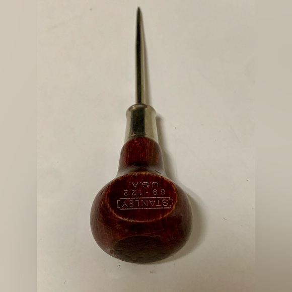 Vintage Stanley Wooden Handled Scratch Awl 69-122 6 1/16" Blade - Picture 9 of 11